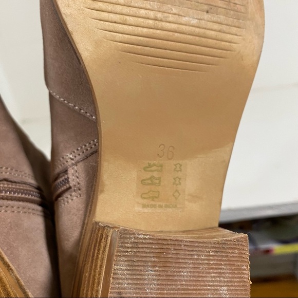 Anthropologie Barcelona Suede Slouchy Short Cowboy Ankle Boot Booties Slouch 36 - Picture 8 of 11